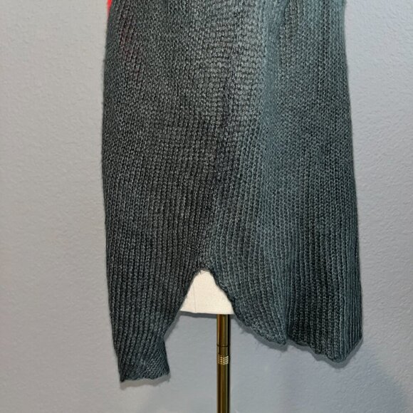 WOODEN SHIPS HEART SWEATER - CHARCOAL & RED LIGHTWEIGHT MOHAIR BLEND Size  M/L - Picture 5 of 8